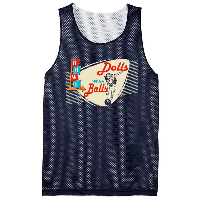 Dolls With Balls Vintage Gift Funny Retro Matching Bowling Team Mesh Reversible Basketball Jersey Tank