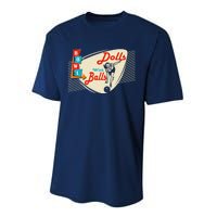 Dolls With Balls Vintage Gift Funny Retro Matching Bowling Team Performance Sprint T-Shirt