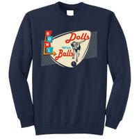 Dolls With Balls Vintage Gift Funny Retro Matching Bowling Team Tall Sweatshirt