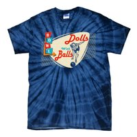 Dolls With Balls Vintage Gift Funny Retro Matching Bowling Team Tie-Dye T-Shirt