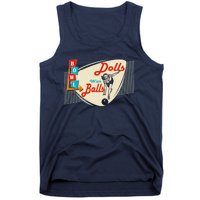 Dolls With Balls Vintage Gift Funny Retro Matching Bowling Team Tank Top