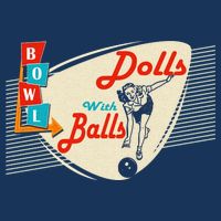 Dolls With Balls Vintage Gift Funny Retro Matching Bowling Team Golf Towel