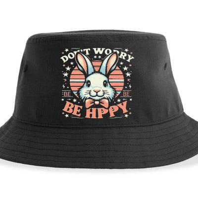 Dont Worry Be Hoppy Funny Hoppy Easter Bunny Sustainable Bucket Hat