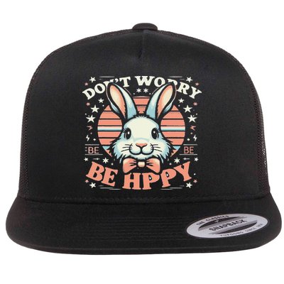 Dont Worry Be Hoppy Funny Hoppy Easter Bunny Flatbill Hat