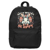 Dont Worry Be Hoppy Funny Hoppy Easter Bunny 16 in Basic Backpack