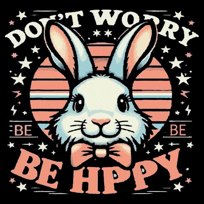 Dont Worry Be Hoppy Funny Hoppy Easter Bunny 16 in Basic Backpack