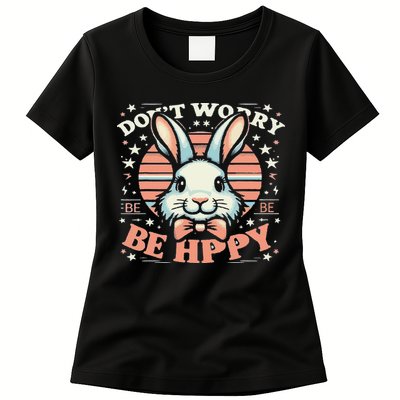 Dont Worry Be Hoppy Funny Hoppy Easter Bunny Womens T-Shirt