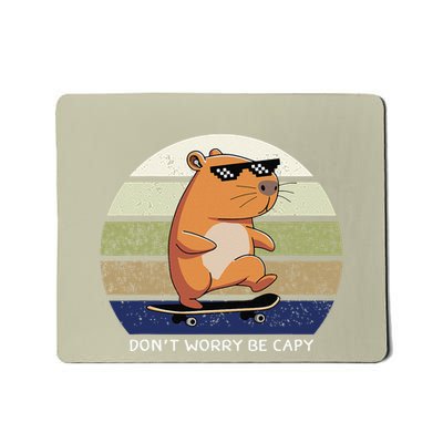 Dont Worry Be Capy Capybara Retro Mousepad