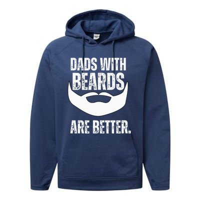 Dads With Beards Are Better Performance Fleece Hoodie