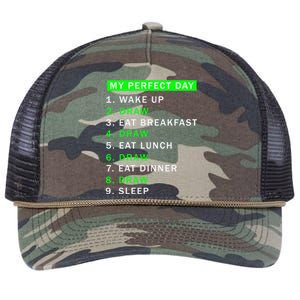 Day Would Be Perfect Drawing Artist Who Draw Meaningful Gift Retro Rope Trucker Hat Cap