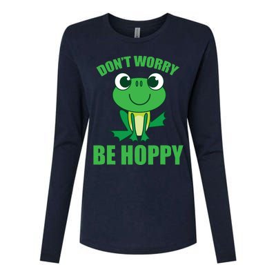 Don't Worry Be Hoppy Cute Crazy Frog Gift Womens Cotton Relaxed Long Sleeve T-Shirt