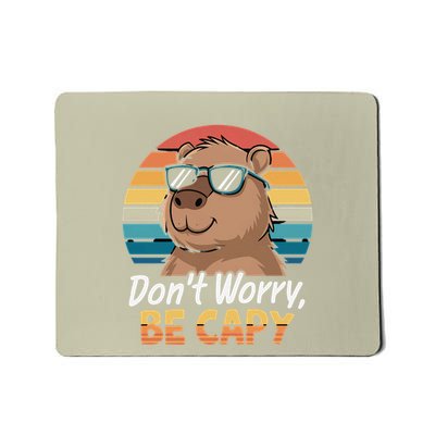 Dont Worry Be Capy Capybara Retro Mousepad