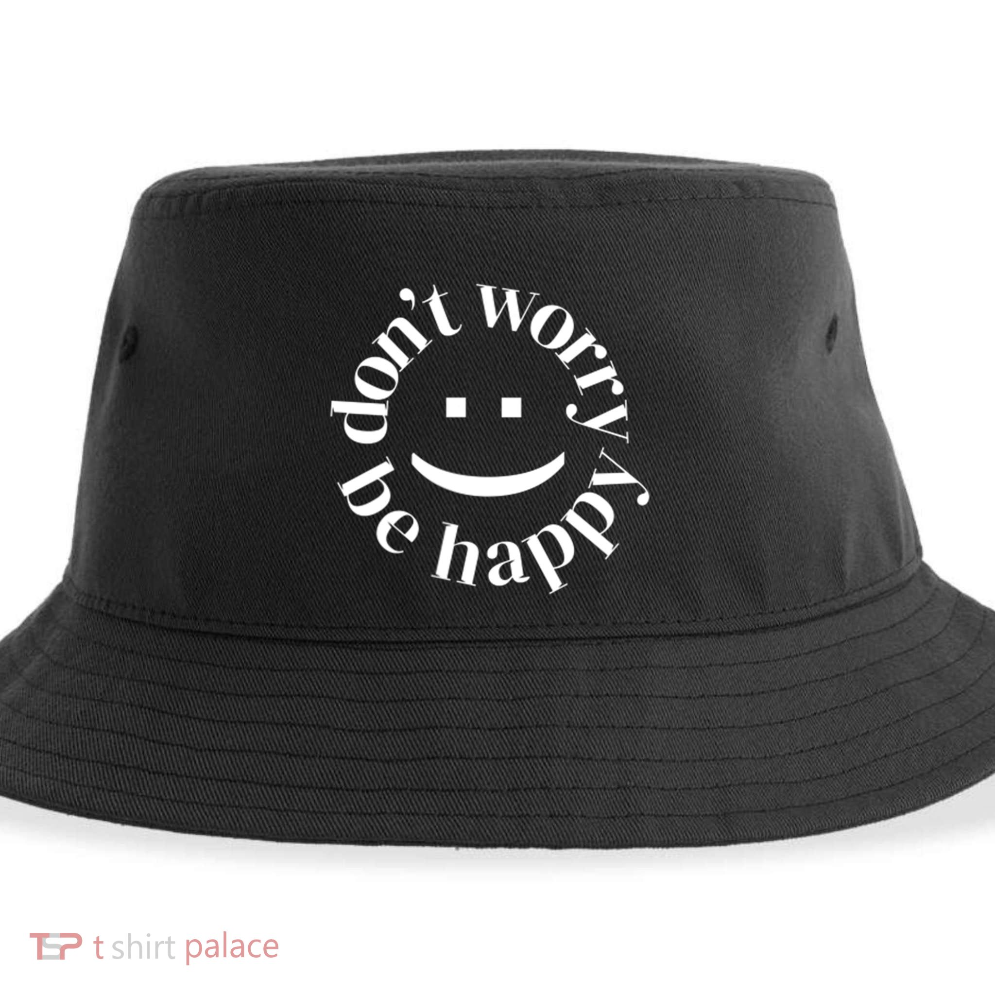 DONT WORRY BE HAPPY SIMLEY Sustainable Bucket Hat