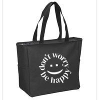 DONT WORRY BE HAPPY SIMLEY Zip Tote Bag