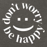 DONT WORRY BE HAPPY SIMLEY Cotton Canvas Backpack