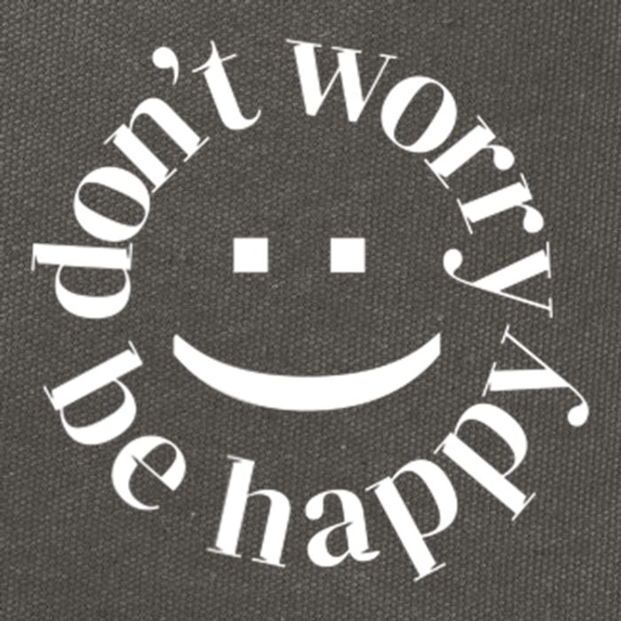 DONT WORRY BE HAPPY SIMLEY Cotton Canvas Backpack