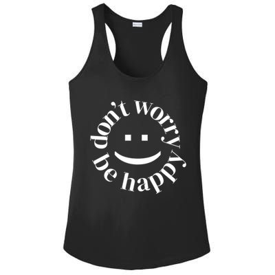 DONT WORRY BE HAPPY SIMLEY Ladies PosiCharge Competitor Racerback Tank