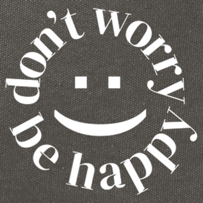 DONT WORRY BE HAPPY SIMLEY Cotton Canvas Backpack