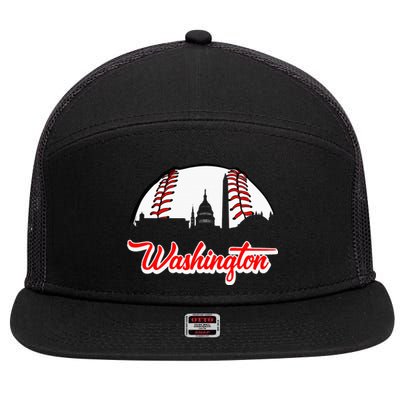 Distressed Washington Baseball Usa Lover 7 Panel Mesh Trucker Snapback Hat