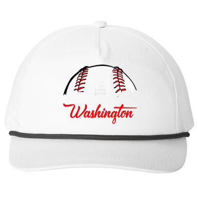 Distressed Washington Baseball Usa Lover Snapback Five-Panel Rope Hat