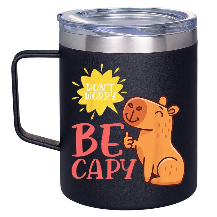 Dont Worry Be Capy Capybaras Rodent Animal Capybara 12oz Stainless Steel Coffee Mug