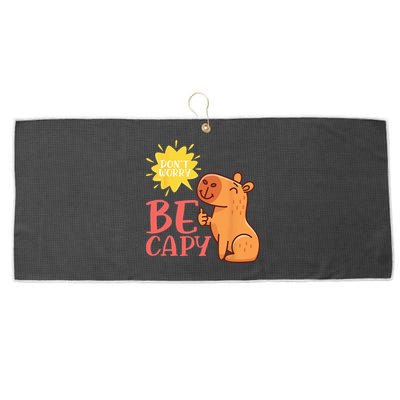 Dont Worry Be Capy Capybaras Rodent Animal Capybara Large Microfiber Waffle Golf Towel