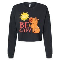 Dont Worry Be Capy Capybaras Rodent Animal Capybara Cropped Pullover Crew