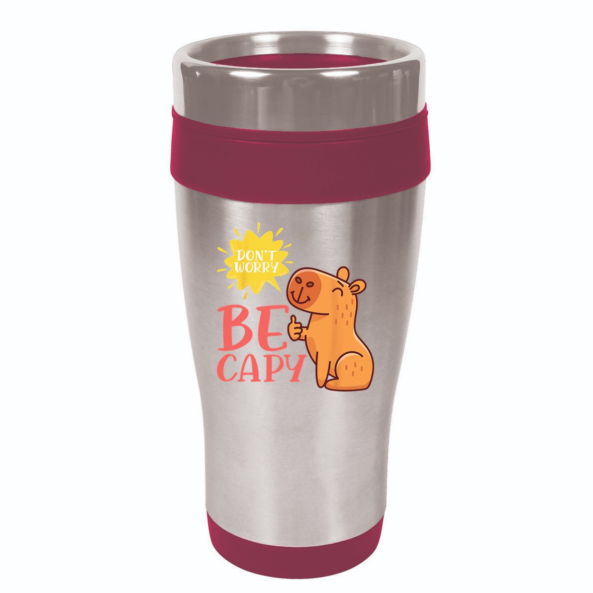 Dont Worry Be Capy Capybaras Rodent Animal Capybara 16oz Travel Tumbler