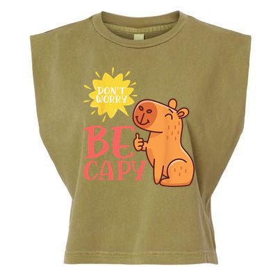 Dont Worry Be Capy Capybaras Rodent Animal Capybara Garment-Dyed Women's Muscle Tee