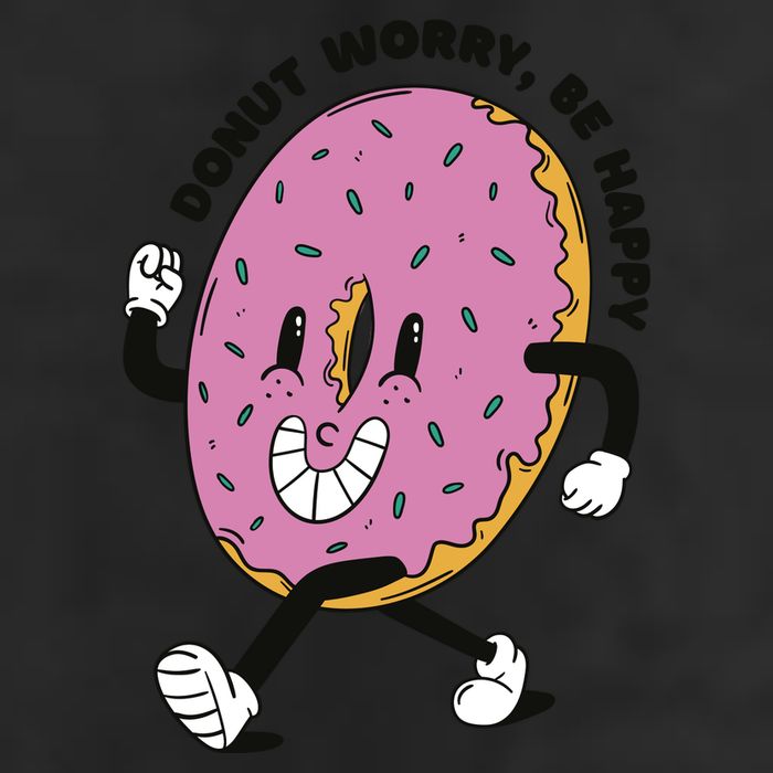 Donut Worry Be Happy Positive Cool Comfort Performance Bucket Hat