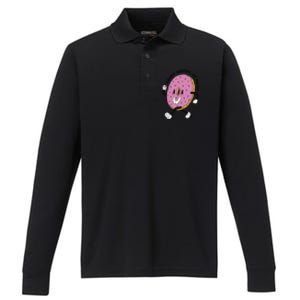 Donut Worry Be Happy Positive Performance Long Sleeve Polo