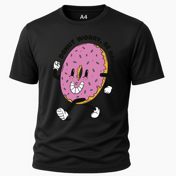 Donut Worry Be Happy Positive Cooling Performance Crew T-Shirt