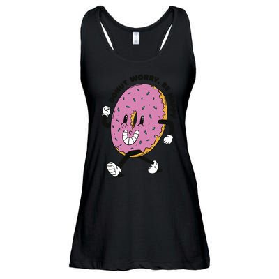 Donut Worry Be Happy Positive Ladies Essential Flowy Tank