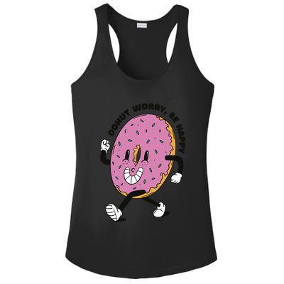 Donut Worry Be Happy Positive Ladies PosiCharge Competitor Racerback Tank