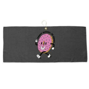 Donut Worry Be Happy Positive Large Microfiber Waffle Golf Towel