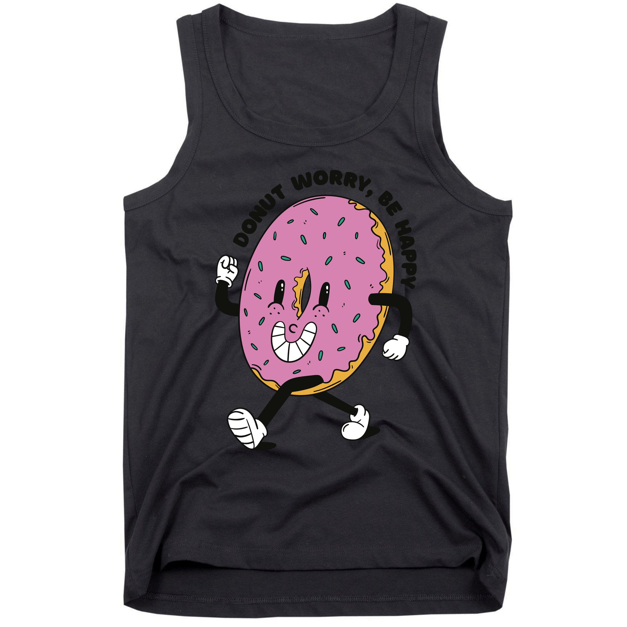 Donut Worry Be Happy Positive Tank Top