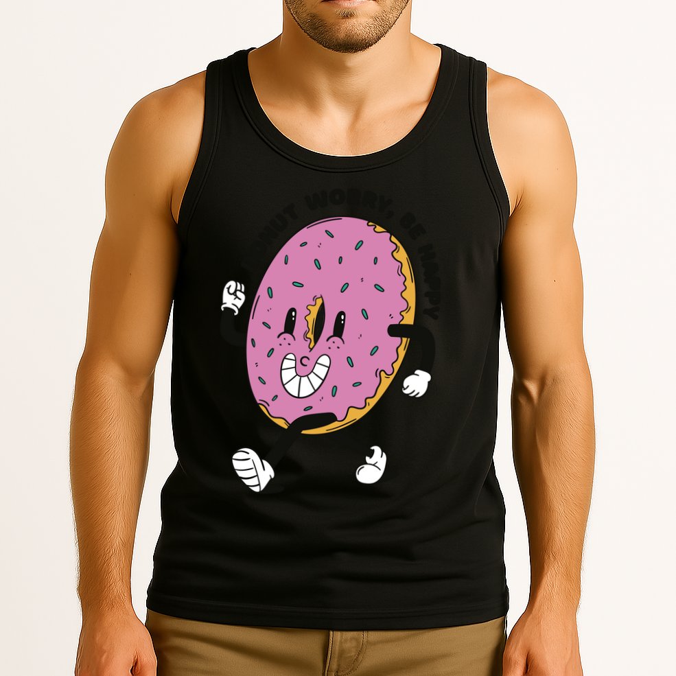 Donut Worry Be Happy Positive Tank Top