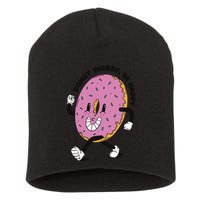 Donut Worry Be Happy Positive Short Acrylic Beanie