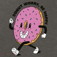 Donut Worry Be Happy Positive Cotton Canvas Backpack