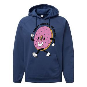 Donut Worry Be Happy Positive Performance Fleece Hoodie