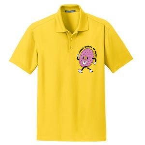 Donut Worry Be Happy Positive Dry Zone Grid Polo