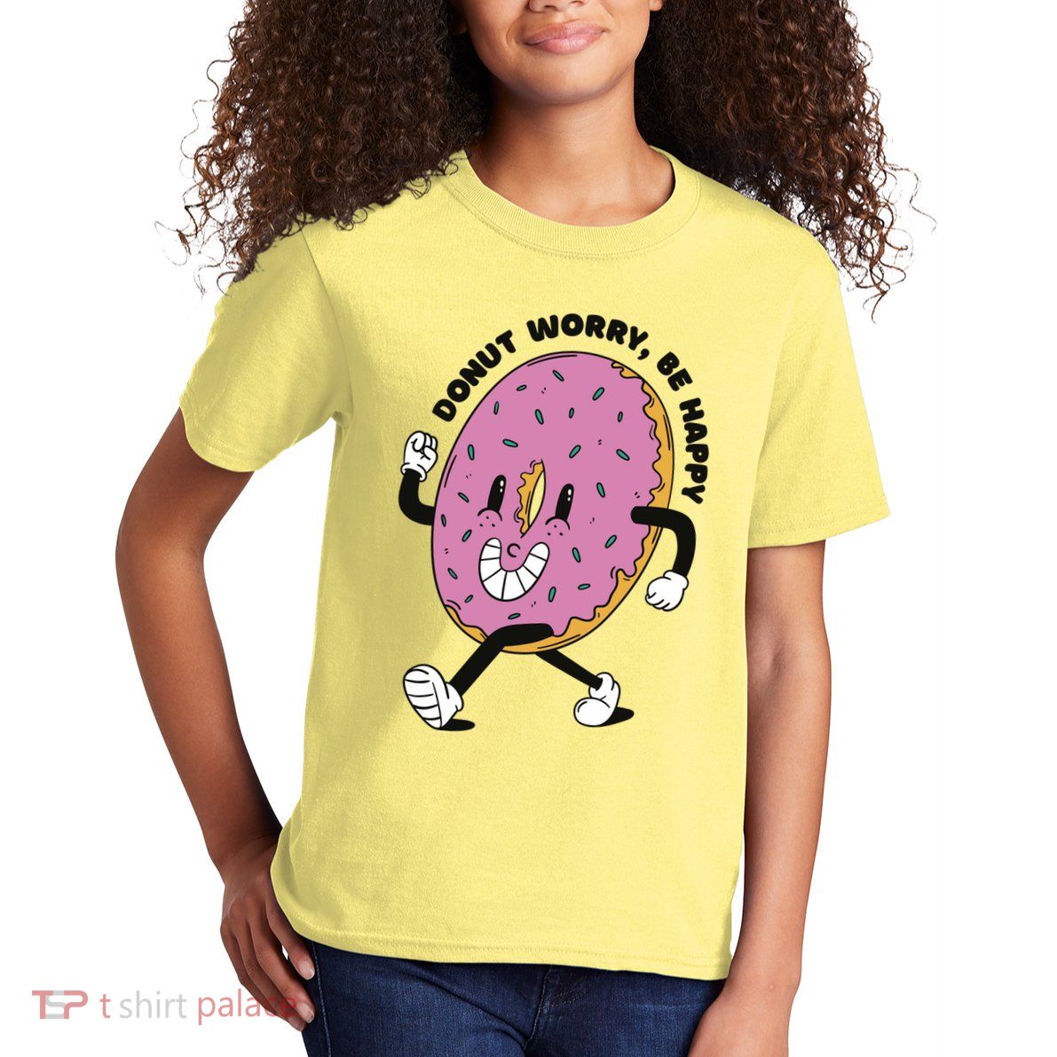 Donut Worry Be Happy Positive Kids T-Shirt