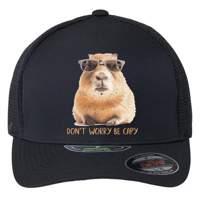 Dont Worry Be Capy Capybara Flexfit Unipanel Trucker Cap