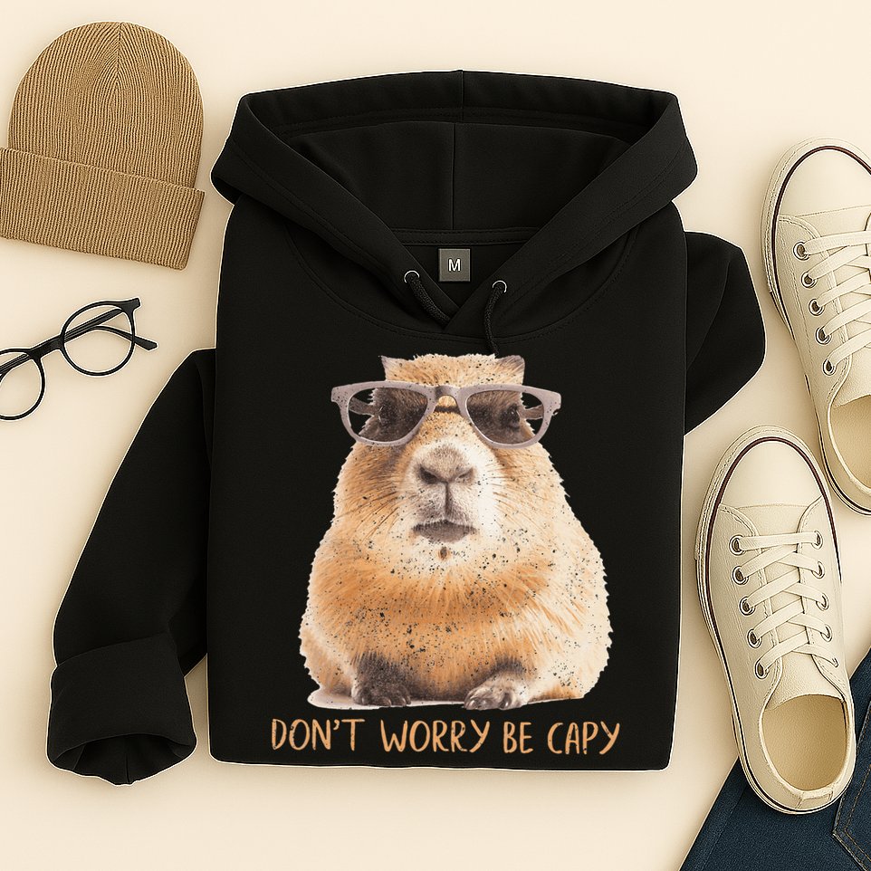 Dont Worry Be Capy Capybara Hoodie