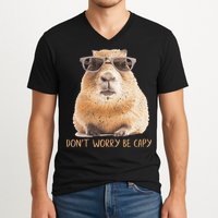 Dont Worry Be Capy Capybara V-Neck T-Shirt