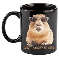 Dont Worry Be Capy Capybara 11oz C Handle Ceramic Mug