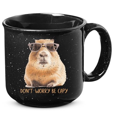 Dont Worry Be Capy Capybara 15oz Campfire Ceramic Mug