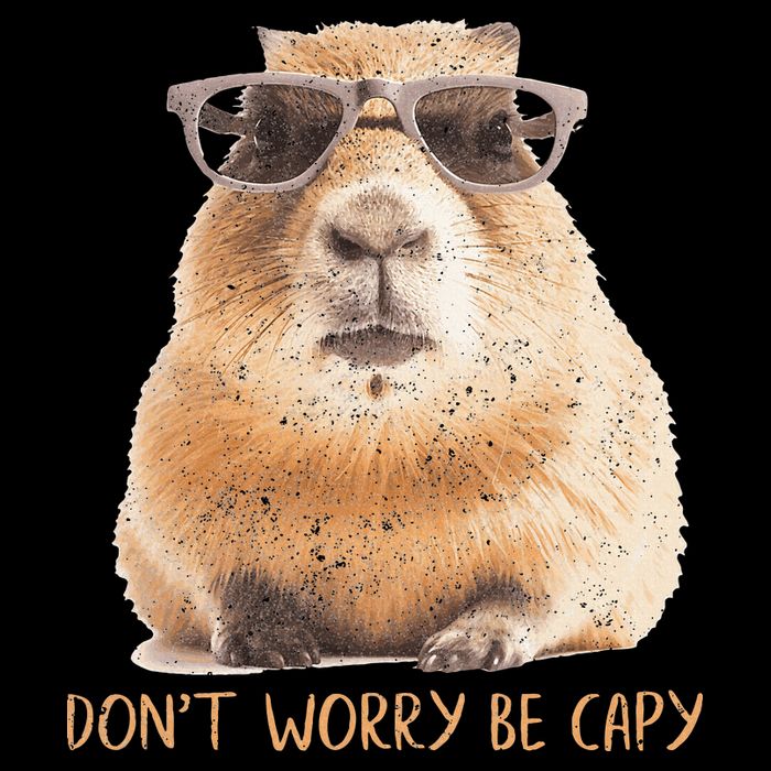 Dont Worry Be Capy Capybara Drawstring Bag