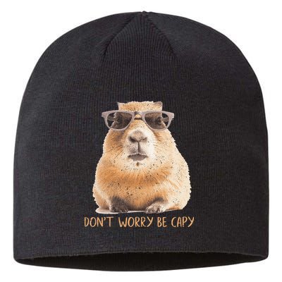 Dont Worry Be Capy Capybara Sustainable Beanie