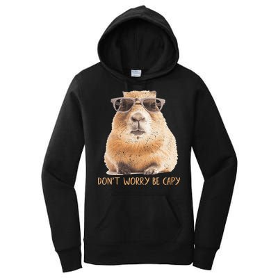 Dont Worry Be Capy Capybara Women's Pullover Hoodie